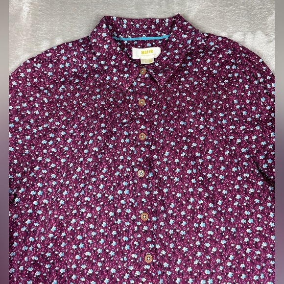Anthropologie Maeve Purple Blue White Ditzy
Calico Floral Print Button Top 6 - Picture 4 of 16